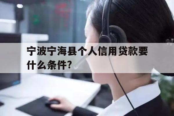 详细阅读:宁波宁海县个人信用贷款要什么条件? 宁波宁海县个人信用贷款要什么条件?
