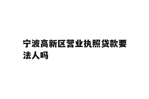 宁波高新区营业执照贷款要法人吗