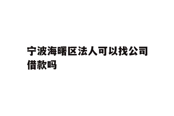 宁波海曙区法人可以找公司借款吗