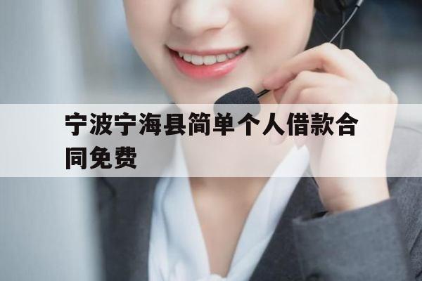 宁波宁海县简单个人借款合同免费