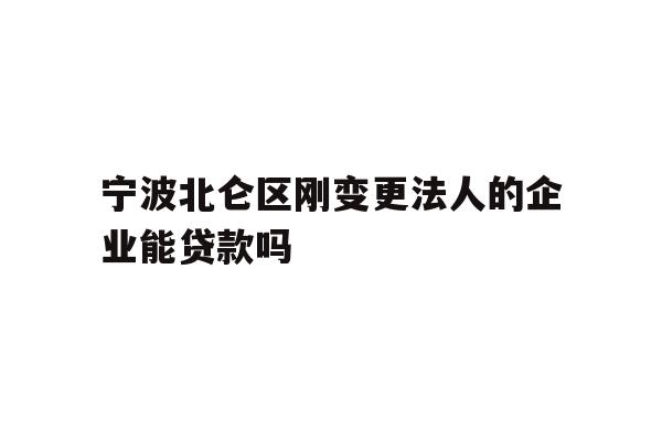 宁波北仑区刚变更法人的企业能贷款吗