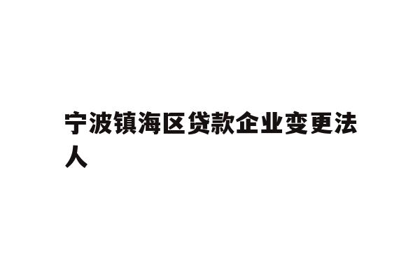 宁波镇海区贷款企业变更法人