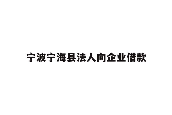 详细阅读:宁波宁海县法人向企业借款 宁波宁海县法人向企业借款