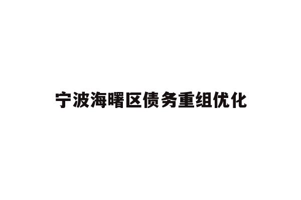 详细阅读:宁波海曙区债务重组优化 宁波海曙区债务重组优化