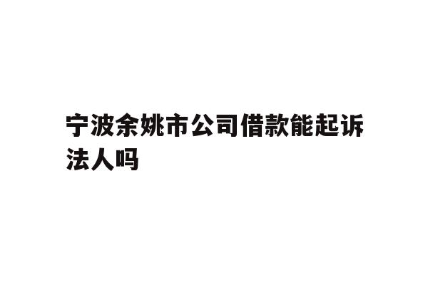 宁波余姚市公司借款能起诉法人吗