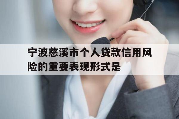 宁波慈溪市个人贷款信用风险的重要表现形式是