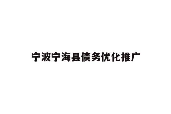 详细阅读:宁波宁海县债务优化推广 宁波宁海县债务优化推广