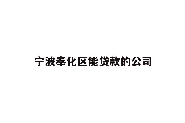 详细阅读:宁波奉化区能贷款的公司 宁波奉化区能贷款的公司