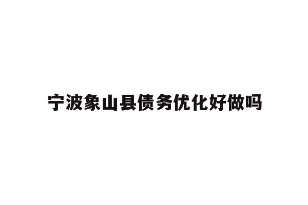 宁波象山县债务优化好做吗