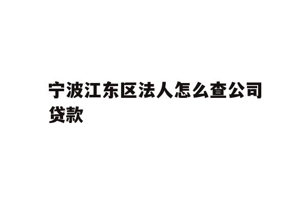 详细阅读:宁波江东区法人怎么查公司贷款 宁波江东区法人怎么查公司贷款