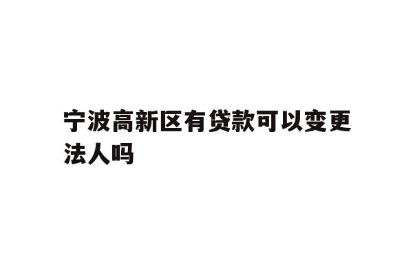 详细阅读:宁波高新区有贷款可以变更法人吗 宁波高新区有贷款可以变更法人吗