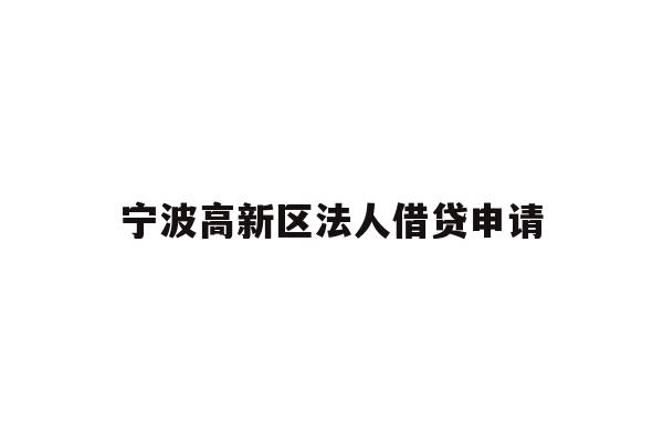 详细阅读:宁波高新区法人借贷申请 宁波高新区法人借贷申请