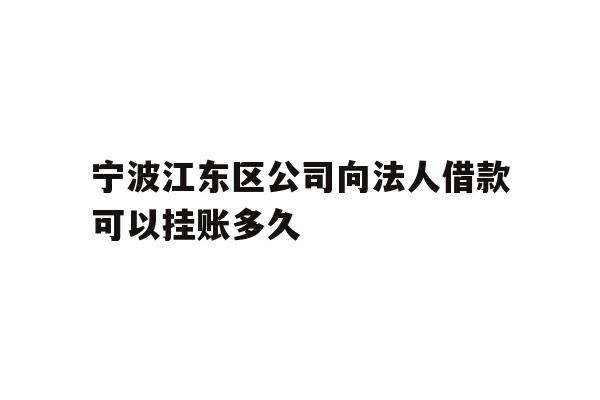 详细阅读:宁波江东区公司向法人借款可以挂账多久 宁波江东区公司向法人借款可以挂账多久