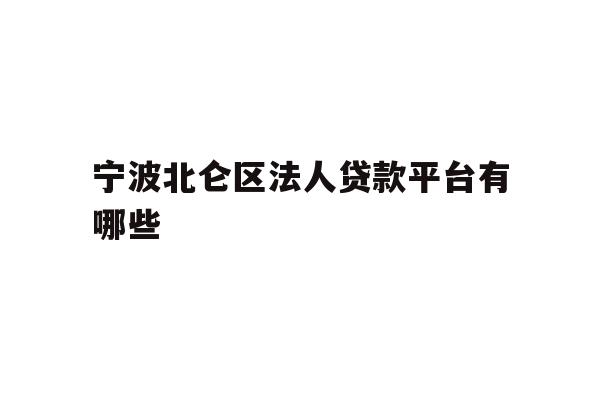 详细阅读:宁波北仑区法人贷款平台有哪些 宁波北仑区法人贷款平台有哪些