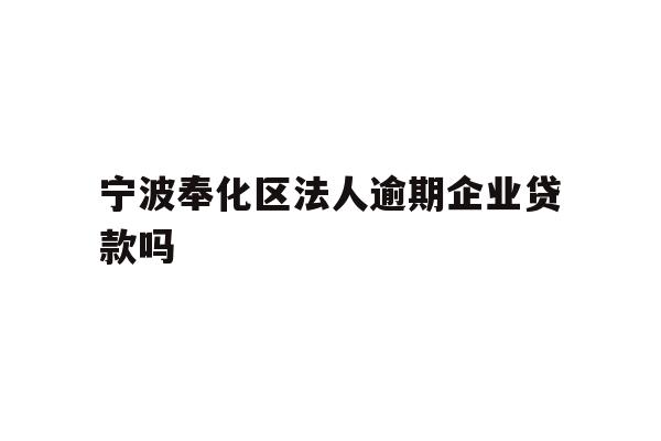 详细阅读:宁波奉化区法人逾期企业贷款吗 宁波奉化区法人逾期企业贷款吗
