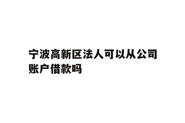 详细阅读:宁波高新区法人可以从公司账户借款吗 宁波高新区法人可以从公司账户借款吗