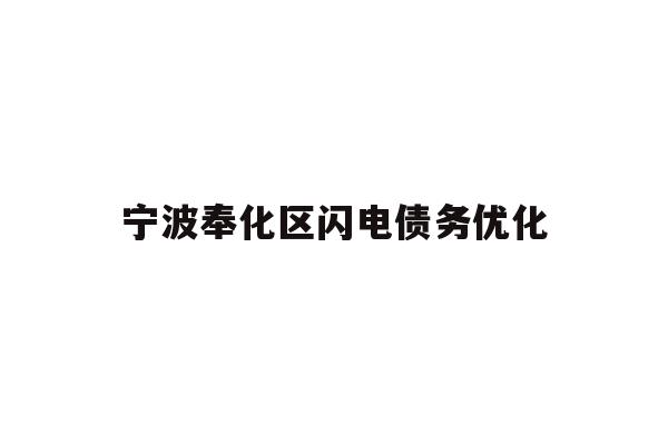 宁波奉化区闪电债务优化