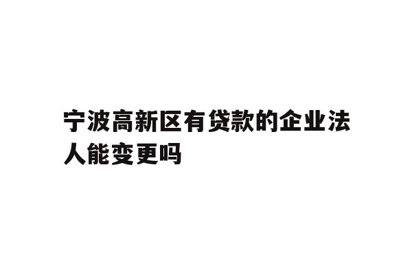 宁波高新区有贷款的企业法人能变更吗