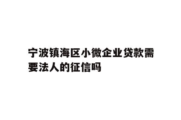 详细阅读:宁波镇海区小微企业贷款需要法人的征信吗 宁波镇海区小微企业贷款需要法人的征信吗
