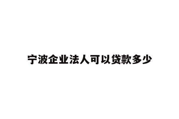 详细阅读:宁波企业法人可以贷款多少 宁波企业法人可以贷款多少