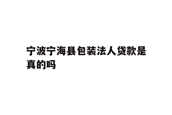 详细阅读:宁波宁海县包装法人贷款是真的吗 宁波宁海县包装法人贷款是真的吗