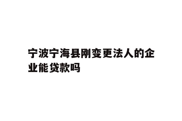 详细阅读:宁波宁海县刚变更法人的企业能贷款吗 宁波宁海县刚变更法人的企业能贷款吗