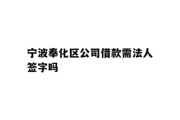 详细阅读:宁波奉化区公司借款需法人签字吗 宁波奉化区公司借款需法人签字吗