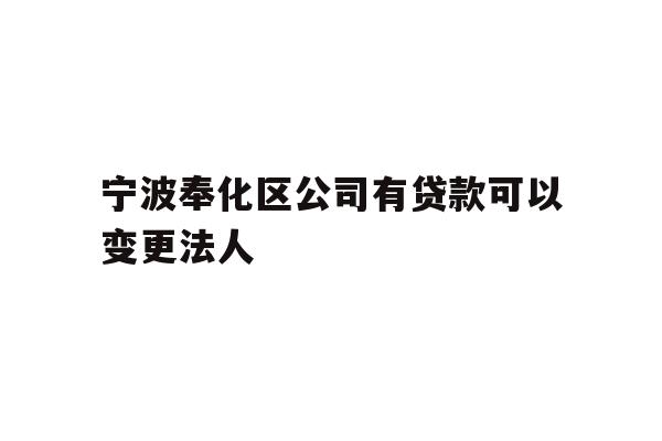 详细阅读:宁波奉化区公司有贷款可以变更法人 宁波奉化区公司有贷款可以变更法人