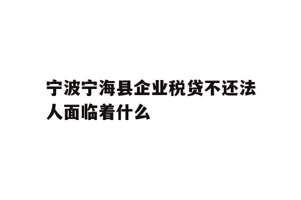 详细阅读:宁波宁海县企业税贷不还法人面临着什么 宁波宁海县企业税贷不还法人面临着什么