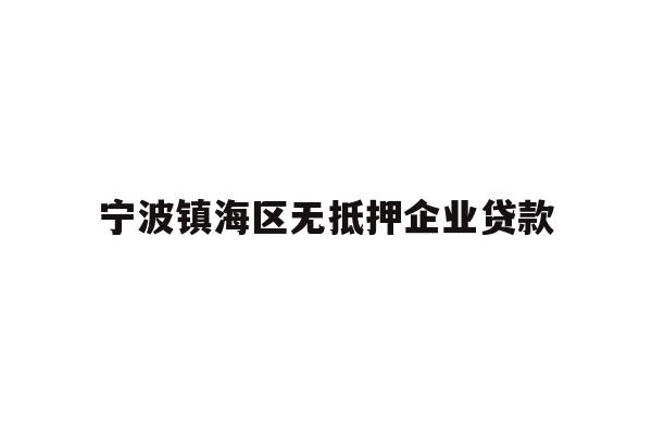 详细阅读:宁波镇海区无抵押企业贷款 宁波镇海区无抵押企业贷款