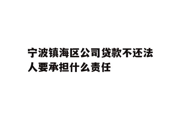 详细阅读:宁波镇海区公司贷款不还法人要承担什么责任 宁波镇海区公司贷款不还法人要承担什么责任