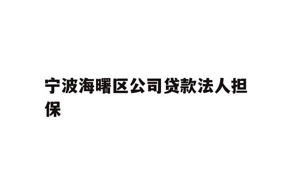 详细阅读:宁波海曙区公司贷款法人担保 宁波海曙区公司贷款法人担保