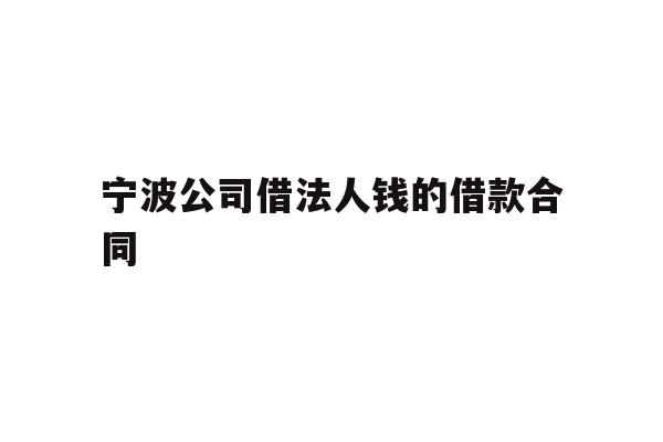 详细阅读:宁波公司借法人钱的借款合同 宁波公司借法人钱的借款合同