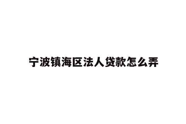详细阅读:宁波镇海区法人贷款怎么弄 宁波镇海区法人贷款怎么弄