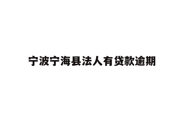 详细阅读:宁波宁海县法人有贷款逾期 宁波宁海县法人有贷款逾期