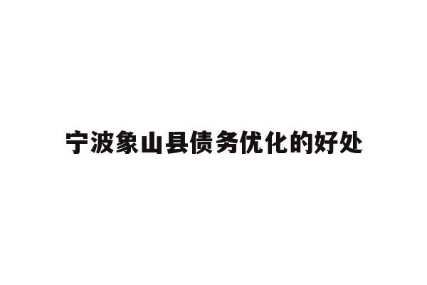 详细阅读:宁波象山县债务优化的好处 宁波象山县债务优化的好处