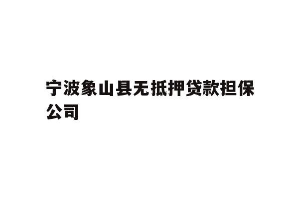 详细阅读:宁波象山县无抵押贷款担保公司 宁波象山县无抵押贷款担保公司