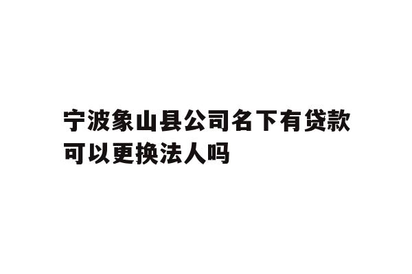 详细阅读:宁波象山县公司名下有贷款可以更换法人吗 宁波象山县公司名下有贷款可以更换法人吗