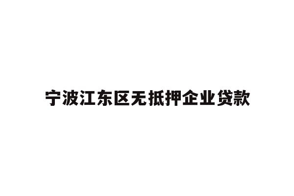 详细阅读:宁波江东区无抵押企业贷款 宁波江东区无抵押企业贷款