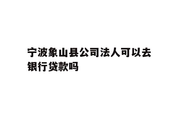 详细阅读:宁波象山县公司法人可以去银行贷款吗 宁波象山县公司法人可以去银行贷款吗