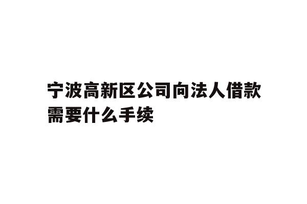 详细阅读:宁波高新区公司向法人借款需要什么手续 宁波高新区公司向法人借款需要什么手续
