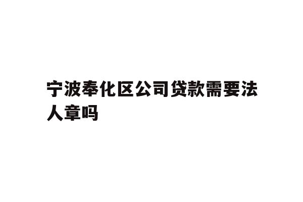 详细阅读:宁波奉化区公司贷款需要法人章吗 宁波奉化区公司贷款需要法人章吗