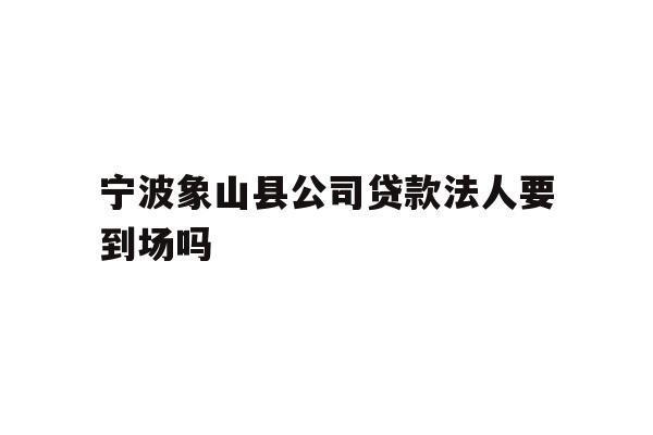 详细阅读:宁波象山县公司贷款法人要到场吗 宁波象山县公司贷款法人要到场吗