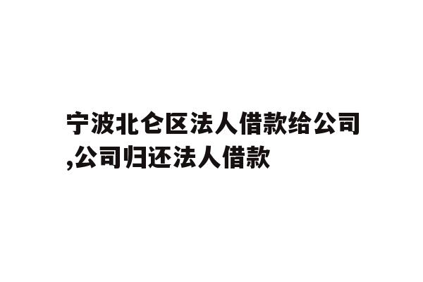 详细阅读:宁波北仑区法人借款给公司,公司归还法人借款 宁波北仑区法人借款给公司,公司归还法人借款
