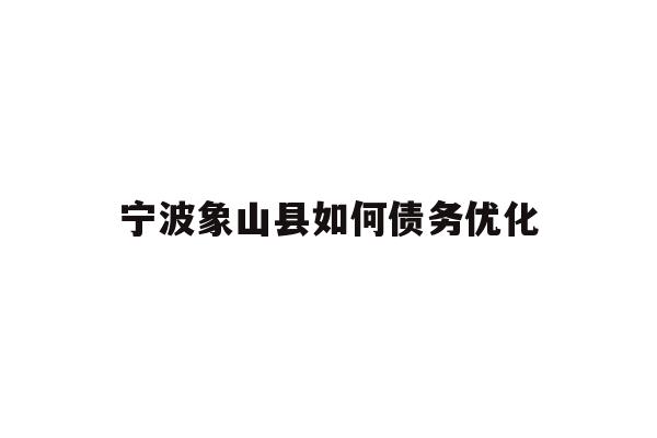 详细阅读:宁波象山县如何债务优化 宁波象山县如何债务优化