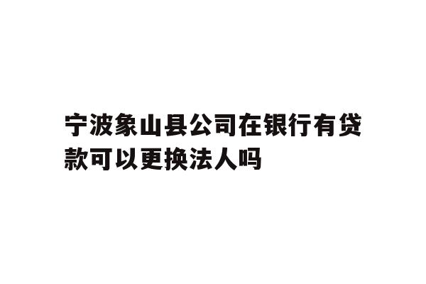 详细阅读:宁波象山县公司在银行有贷款可以更换法人吗 宁波象山县公司在银行有贷款可以更换法人吗