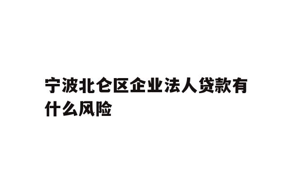 详细阅读:宁波北仑区企业法人贷款有什么风险 宁波北仑区企业法人贷款有什么风险