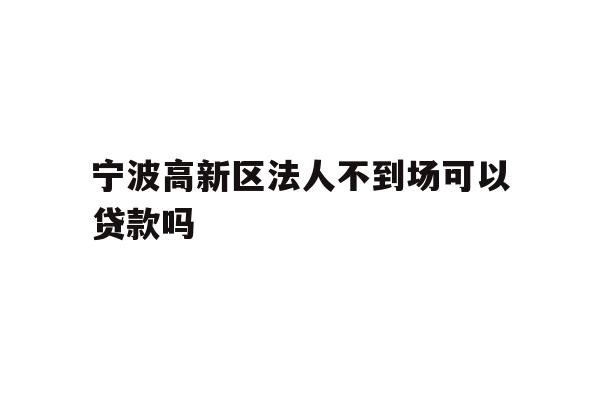 详细阅读:宁波高新区法人不到场可以贷款吗 宁波高新区法人不到场可以贷款吗