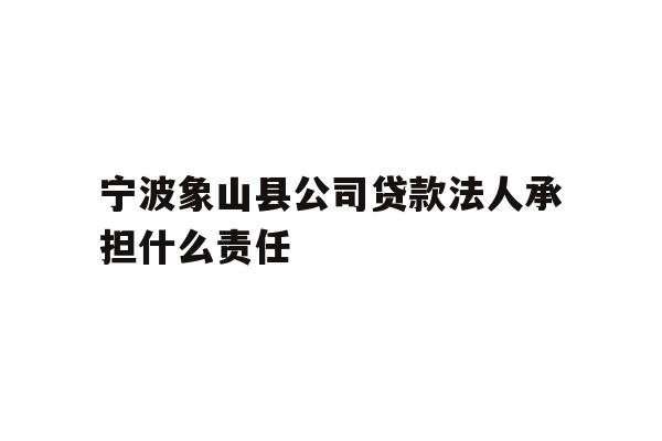 详细阅读:宁波象山县公司贷款法人承担什么责任 宁波象山县公司贷款法人承担什么责任