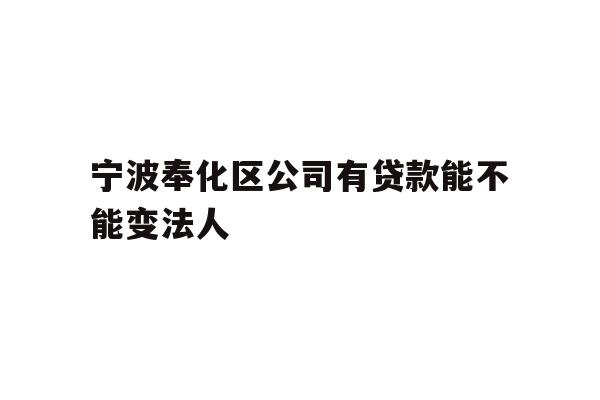 详细阅读:宁波奉化区公司有贷款能不能变法人 宁波奉化区公司有贷款能不能变法人